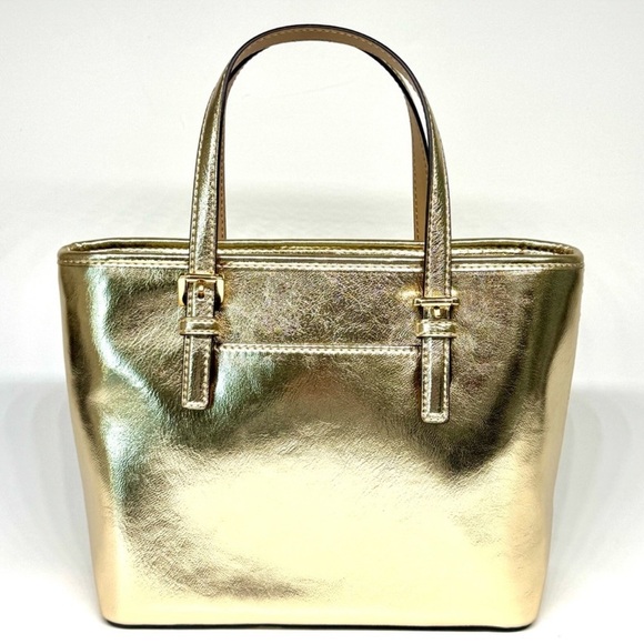 Michael Kors XS Jet Set Travel Top Zip Tote Bag Pale Gold - Picture 5 of 9